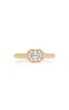 Swarovski Octagon Collection 14k Yellow Gold Bezel Ring With Laboratory Grown Diamonds