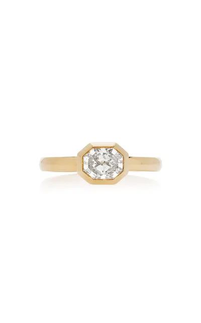 Swarovski Octagon Collection 14k Yellow Gold Bezel Ring With Laboratory Grown Diamonds