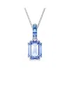 Swarovski Womens  Millenia Rhodium-plated Sterling-silver And Cubic Zirconia Pendant Necklace In Blue