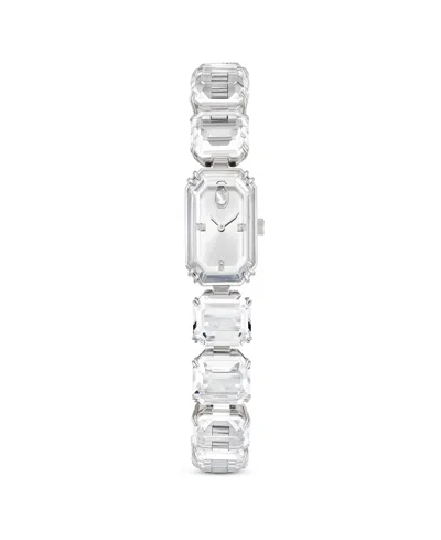Swarovski Octagon Cut Bracelet Watch 23 X 17mm In Silver