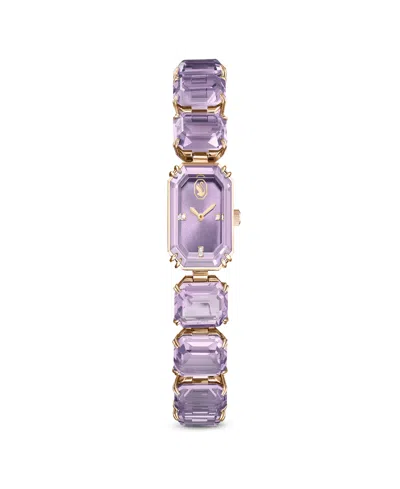 Swarovski Octagon Cut Bracelet Watch 23 X 17mm In Purple