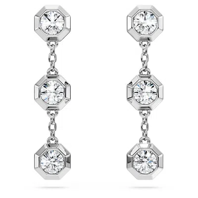 Swarovski Octagon Drop Earrings In Black