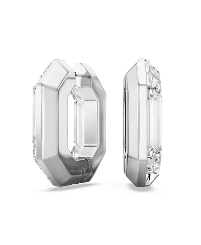 SWAROVSKI OCTAGON SHAPE, SMALL, LUCENT HOOP EARRINGS
