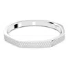Swarovski Crystal Dextera Bangle Octagon Shape Pave Medium White Rhodium Plated