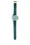 Swarovski Green Leather Octea Chrono Watch