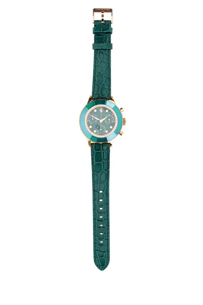 Swarovski Green Leather Octea Chrono Watch