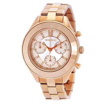 Pre-owned Swarovski Octea Lux Sport Chronograph Quartz Crystal Silver Dial Ladies Watch