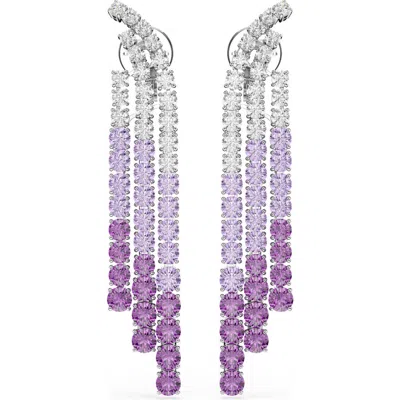 Swarovski Ombré Crystal Drop Clip-on Earrings In Purple