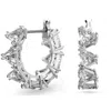 Swarovski Ortyx Pierced Earrings Mini Hoop Triangle Rhodium Shiny White In White