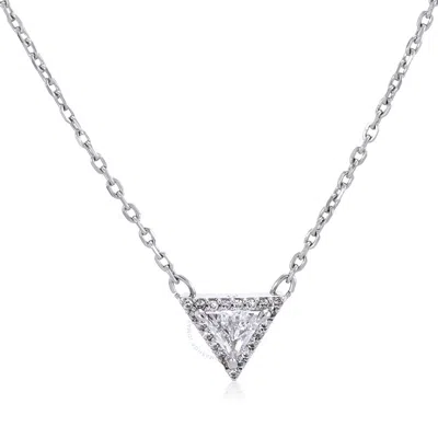 Swarovski Ortyx Rhodium Plated Triangle Cut Necklace In Metallic