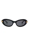 Swarovski Oval-frame Sunglasses In Black