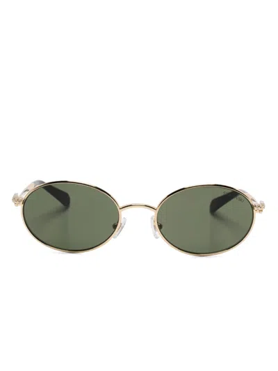 Swarovski Oval-frame Sunglasses In Gold