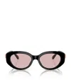 Swarovski Sk6002 Oval-frame Gem-embellished Acetate Sunglasses In Black