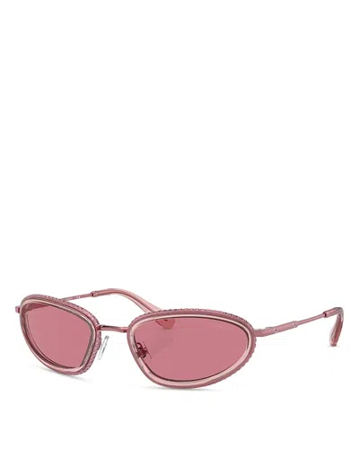 Swarovski Oval Sunglasses, 55mm In Pink