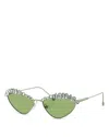 Swarovski Oval Sunglasses, 55mm In Silver/green Mirrored Solid