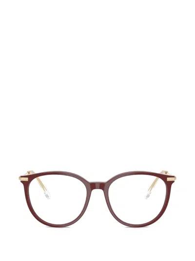 Swarovski Oval-frame Glasses In Burgundy