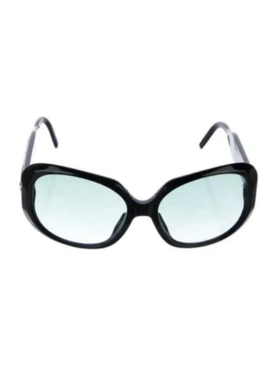 Pre-owned Swarovski Oversize Gradient Sunglasses In Blue