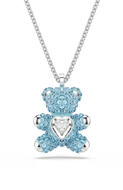 SWAROVSKI SWAROVSKI PAVÉ CRYSTAL HEART TEDDY PENDANT NECKLACE