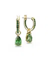 Swarovski Attract Drop Hoop Earrings In Green