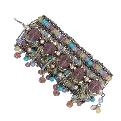 Pre-owned Swarovski Pearl Silvery Metal Bracelet In Multi