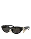 Swarovski Sk6036u Rectangle Plastic Sunglasses In Black
