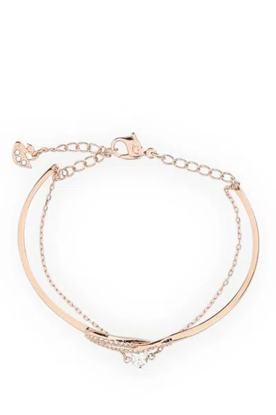 Swarovski Pink Gold Metal Infinity Bracelet In 000
