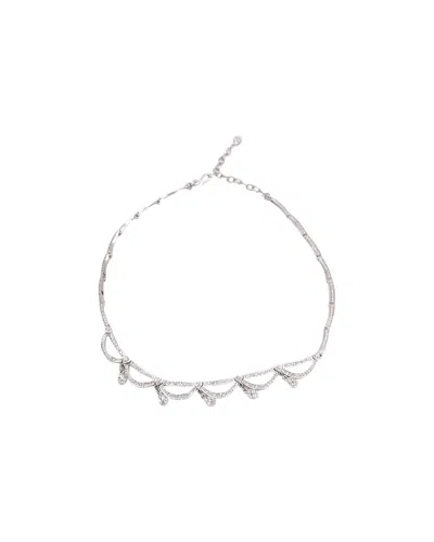 Swarovski Princess Heart Paved Necklace In Silver Metal