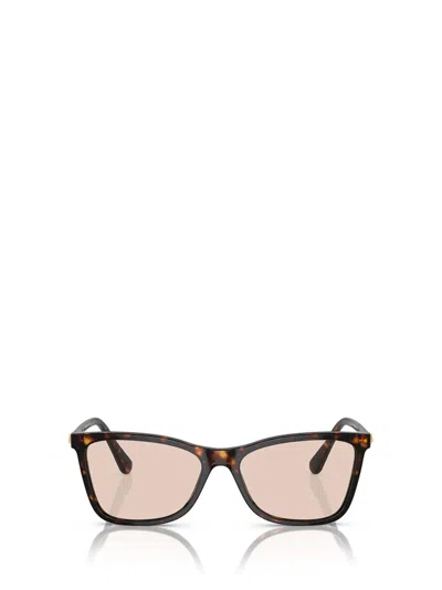 Swarovski Rectangle Frame Sunglasses In Brown