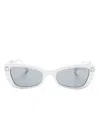 Swarovski Sonnenbrille Mit Eckigem Gestell In Weiss