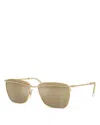 Swarovski Rectangular Sunglasses, 58mm In Gold/yellow Mirrored Solid