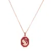Swarovski Red Rose Gold-tone Plated Signum Swan Pendant Necklace In Red