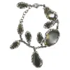 Swarovski Rhinestone Crystal Embellished Bracelet In Grey Metal In Grey