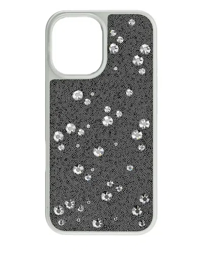Swarovski Rhinestone-embellished Iphone 16 Case In Grey