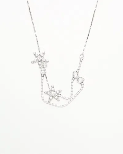 Swarovski Rhinestone Necklace In Silver