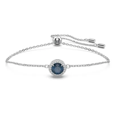 Swarovski Rhodium Plated Constella Bracelet In Blue