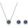 Swarovski Rhodium-plated Constella Round Halo Set In Silver