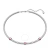 Swarovski Rhodium-plated Mixed Crystal Tennis Necklace, 15" + 2-3/4" In Silver Tone