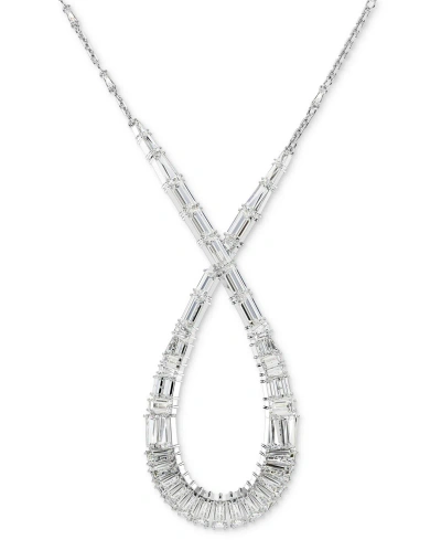 Swarovski Rhodium-plated Mixed Crystal Infinity Pendant Necklace, 15" + 2-3/4" Extender In Silver