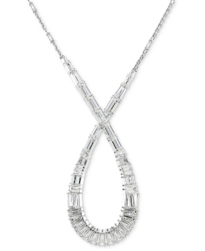 SWAROVSKI RHODIUM-PLATED MIXED CRYSTAL INFINITY PENDANT NECKLACE, 15" + 2-3/4" EXTENDER