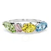 Swarovski Rhodium Plated Mixed Cuts Gema Ring In Silver Tone