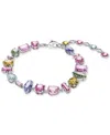 Swarovski Gema Multicolor Mixed Cut Bracelet In Rhodium Plated In Multicolored