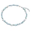 Swarovski Rhodium-plated Necklace With Icy Blue