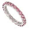 SWAROVSKI SWAROVSKI RHODIUM PLATED PINK ROUND CUT MATRIX RING