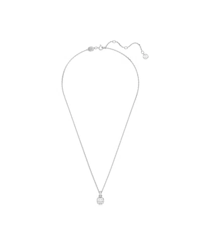 SWAROVSKI RHODIUM PLATED SQUARE CUT COLOR BIRTHSTONE PENDANT NECKLACE