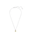 Swarovski Rhodium Plated Square Cut Color Birthstone Pendant Necklace In November,yellow