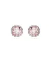 Swarovski Square Cut Birthstone Crystal Stud Earrings In June,pink