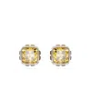 Swarovski Square Cut Birthstone Crystal Stud Earrings In Yellow