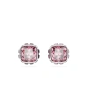 Swarovski Square Cut Birthstone Crystal Stud Earrings In October,pink