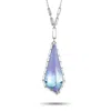 Swarovski Rhodium-plated Stainless Steel Purple And Clear Crystals Pendant Necklace In Multi