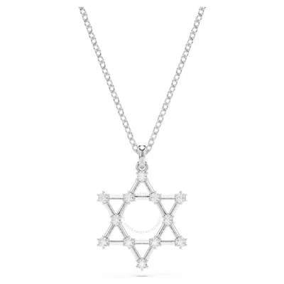 Swarovski Rhodium Plated Star Insigne Pendant Necklace In White